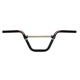 Renthal Moto BMX race handlebar with X brace for precision control, showcasing sleek black metal construction and ergonomic grip design.