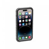 Topeak iPhone 14 Pro Ridecase black protective bike mount case showing the rugged case with mount attachment for cycling.