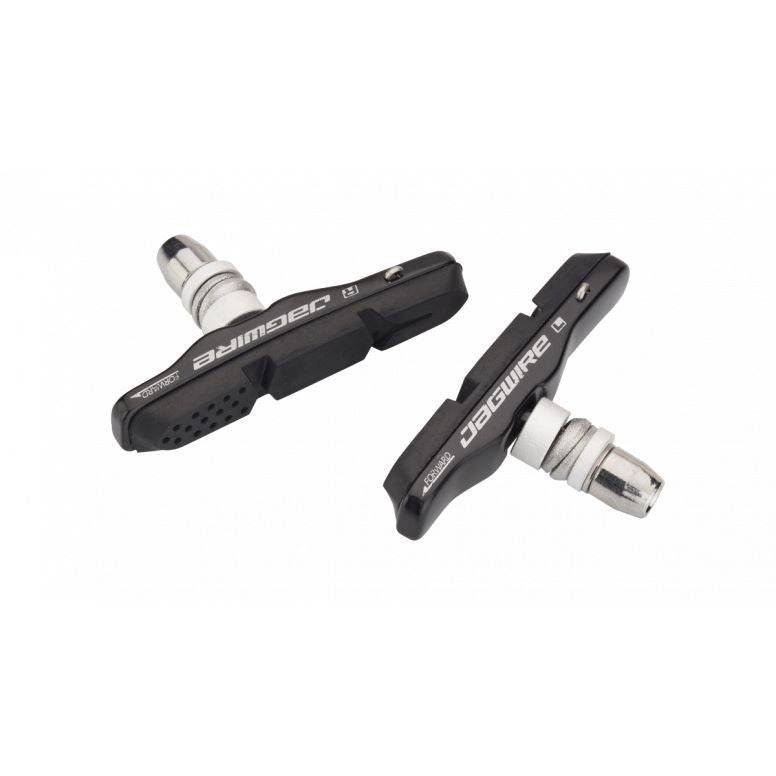 Jagwire Mountain Pro brake pads for linear pull and cantilever mountain bike brakes, close-up view of the components.