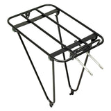 Minoura Gamoh King rear rack for town bikes, durable luggage carrier with easy installation and sturdy metal construction.