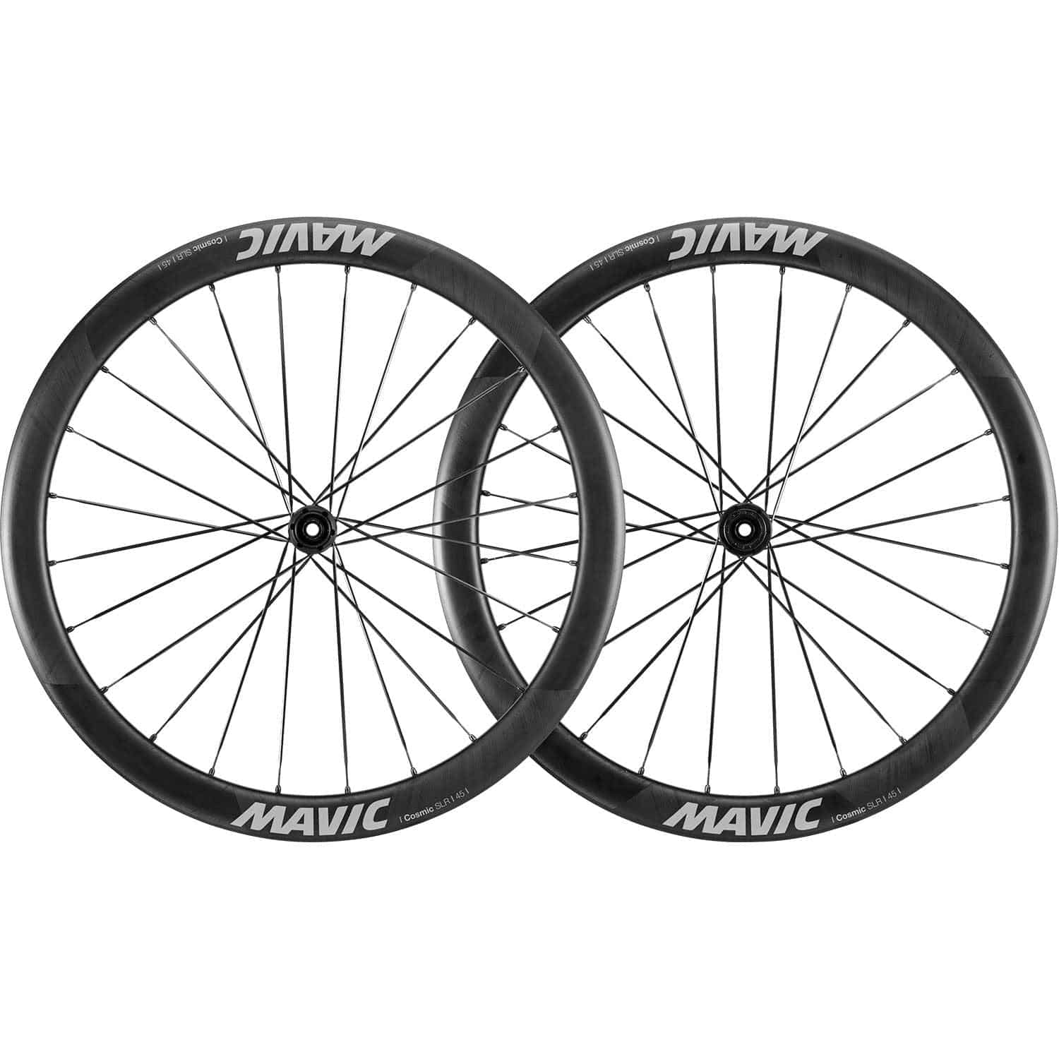 Mavic Cosmic SLR 45 Disc road wheelset with 23mm tubeless-compatible rims, lightweight cycling components for performance riding