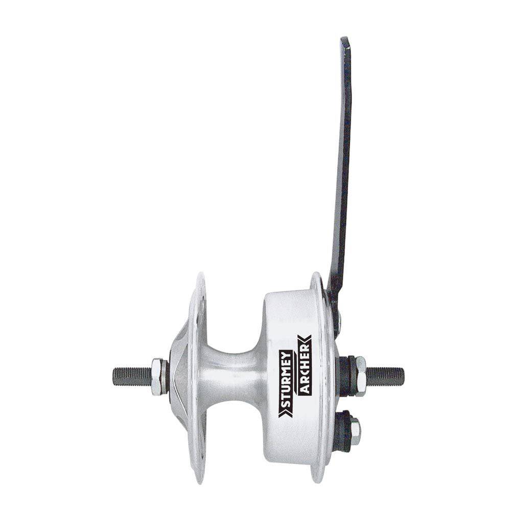 Sturmey Archer 70mm silver drum brake hub with 36 holes, bike components for reliable braking performance.