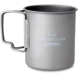 Lifeventure Titanium 450ml camping mug with durable outdoor design, ideal for hiking and outdoor adventures.