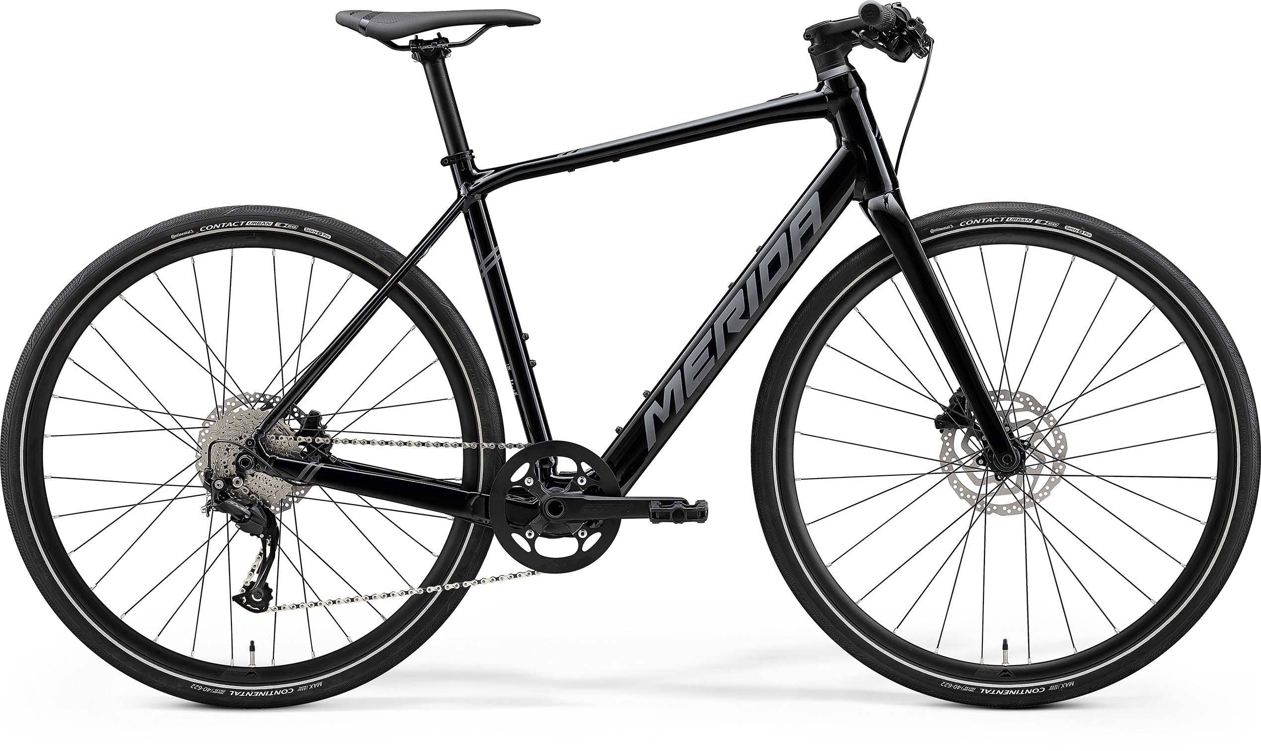 Merida eSpeeder 200 e-hybrid bike with integrated Mahle motor and 250Wh battery, showing the sleek frame and electric motor system.