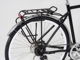 M Part Tour AVS Lite BS 700c rear pannier rack in black for cycling luggage, mounted on a bicycle frame.