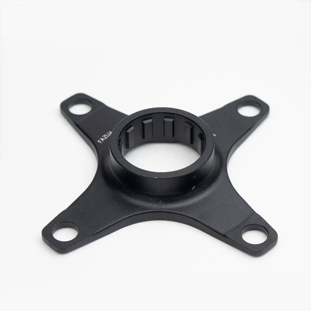 Fazua Ride 50 Spider BCD104 mountain bike e-bike drive system upgrade component showing the black spider with mounting holes and branding.