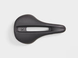 Bontrager Verse Short Elite saddle for performance riding, featuring Wing Flex design and Blendr mounts, shown on a bike seat.