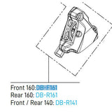 Campagnolo replacement disc brake calipers for front and rear bikes, showcasing high-quality bike components.