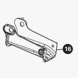 Park Tool saddle cradle replacement for 100-3D, 5D, and 25D professional workshop clamps, shown on a workbench.