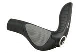 Ergon GP4 adjustable bike grips with four-finger bar ends, designed for comfort and control during cycling.