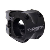 Thomson Elite X4 35mm mountain bike stem showing polished aluminum construction and mounting bolts for improved steering control.