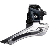 Shimano Ultegra FD-R8000 11-Speed front derailleur for road bikes, double chainring, mounted on bike frame.