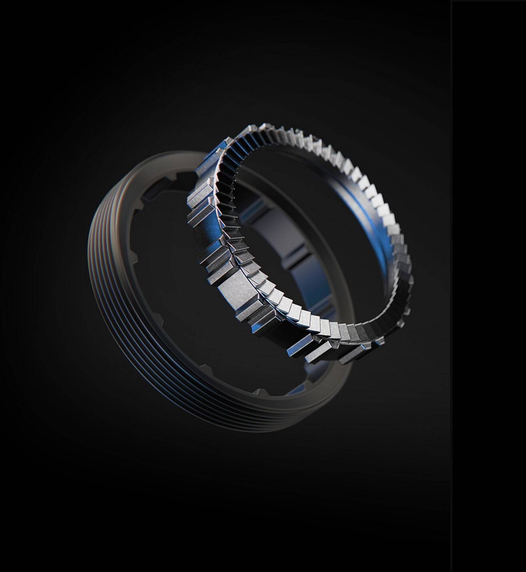 DT Swiss 60 Tooth Hybrid DEG upgrade kit with ring nut tool for ratchet DEG hubs, showing the component and tool in a close-up view.