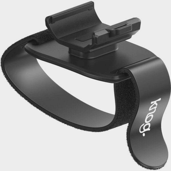 Knog Blinder Pro helmet mount accessory for Blinder 600, 900, and 1300 bike lights, shown attached to a helmet.