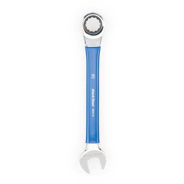 Park Tool MWR-16 16mm ratcheting wrench with two-way box ends, ideal for workshop use and precise tightening.