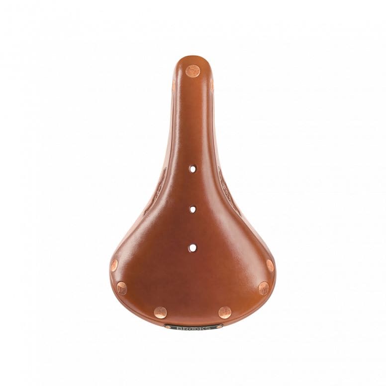 Brooks B17 Special leather bicycle saddle with steel rails, showcasing its classic design and sturdy construction for comfortable cycling.