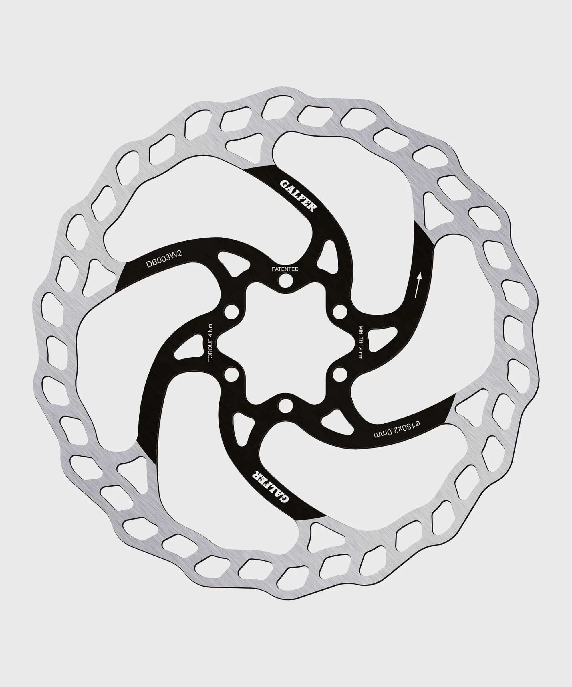 Galfer Wave 6-Bolt MTB disc brake rotor with high-performance design, featuring vented steel construction and 6-bolt mounting interface.