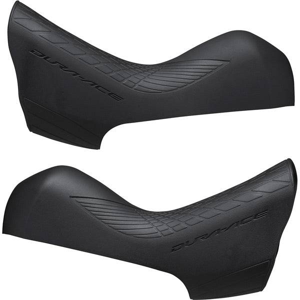 Pair of Shimano Dura-Ace ST-R9120 brake lever bracket covers for shifter protection and replacement.