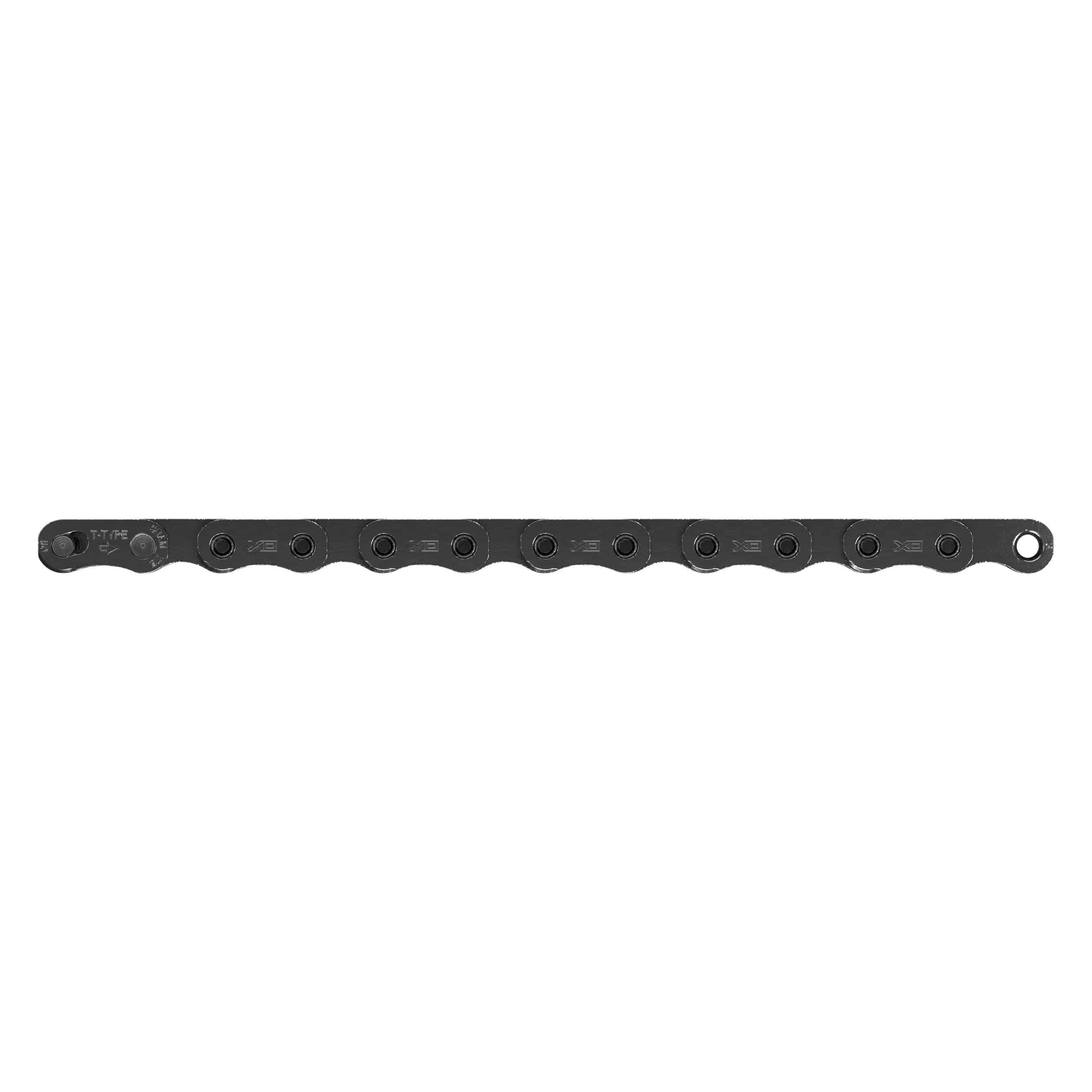 SRAM X0 T-Type Eagle Dark Polar 12-speed chain with PowerLock, 126 links, durable component for mountain biking.
