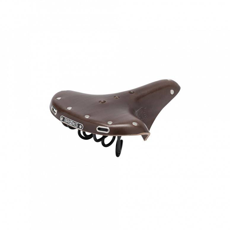 Brooks B72 unisex bicycle saddle with loop suspension, designed for comfortable upright riding on bike components.
