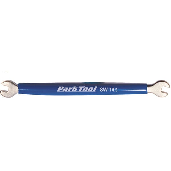 Park Tool SW-14.5 spoke wrench for Shimano wheel systems, featuring 4.3mm and 3.75mm sizes for bicycle wheel maintenance