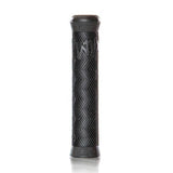 Volume BMX VLM flangeless handlebar grips, soft durable 28.7mm diameter for BMX bikes, shown installed on handlebars.