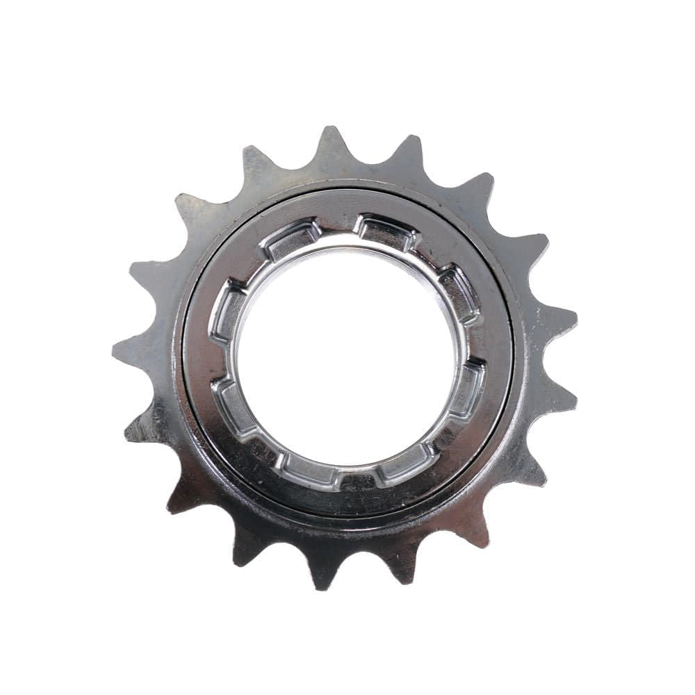 4-Jeri BMX freewheel with 16, 17, 18T gear sizes, compatible with 1/2 x 1/8" chain, shown on a bike component.