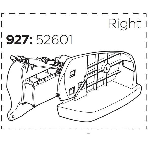 Thule VeloCompact right lamp holder set for bike racks 925 and 927, shown attached to a bike rack assembly.