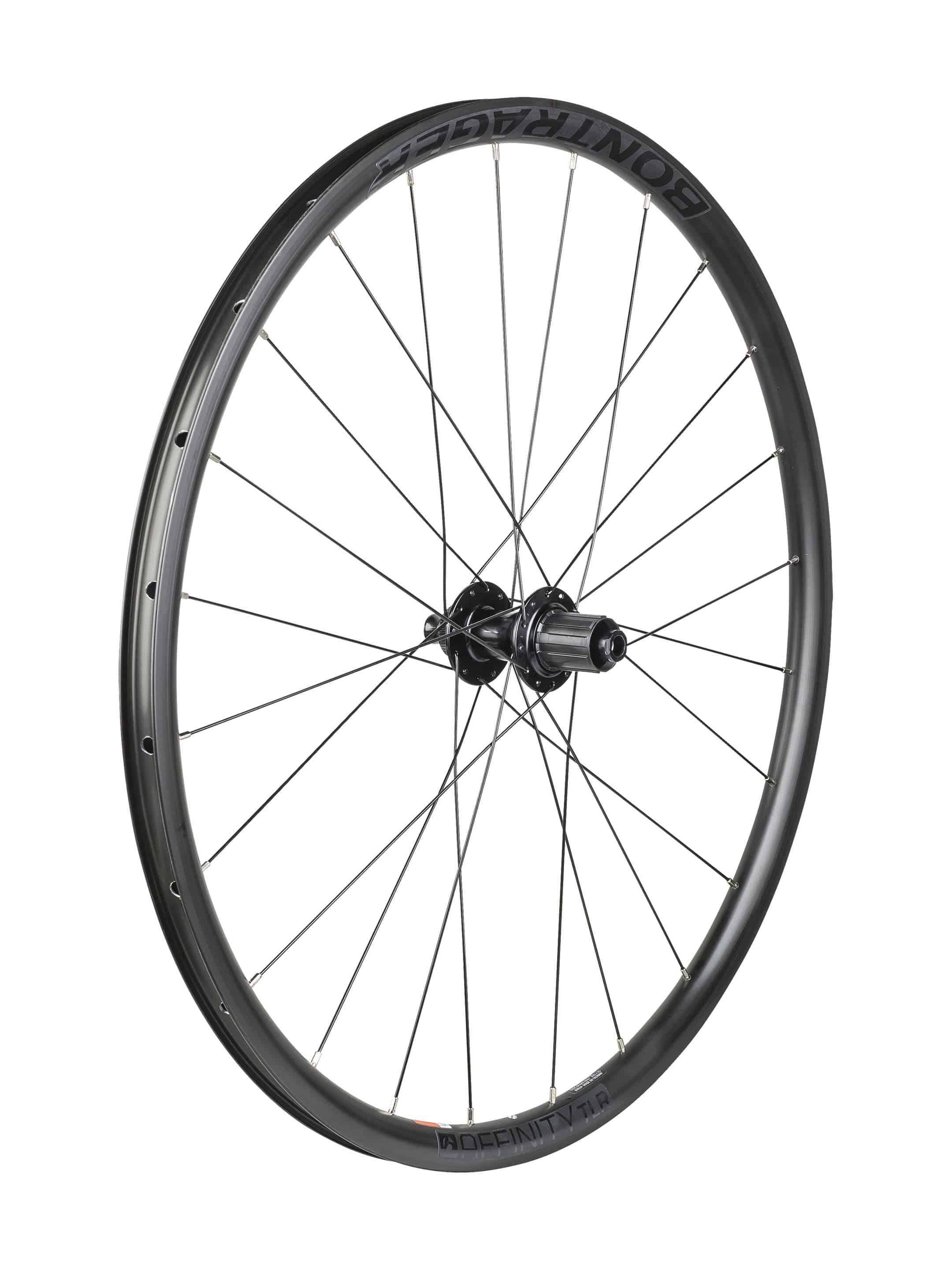 Bontrager Affinity TLR Centerlock Disc Road Wheel with 24 spokes, tubeless-ready 700C wheel for road cycling.