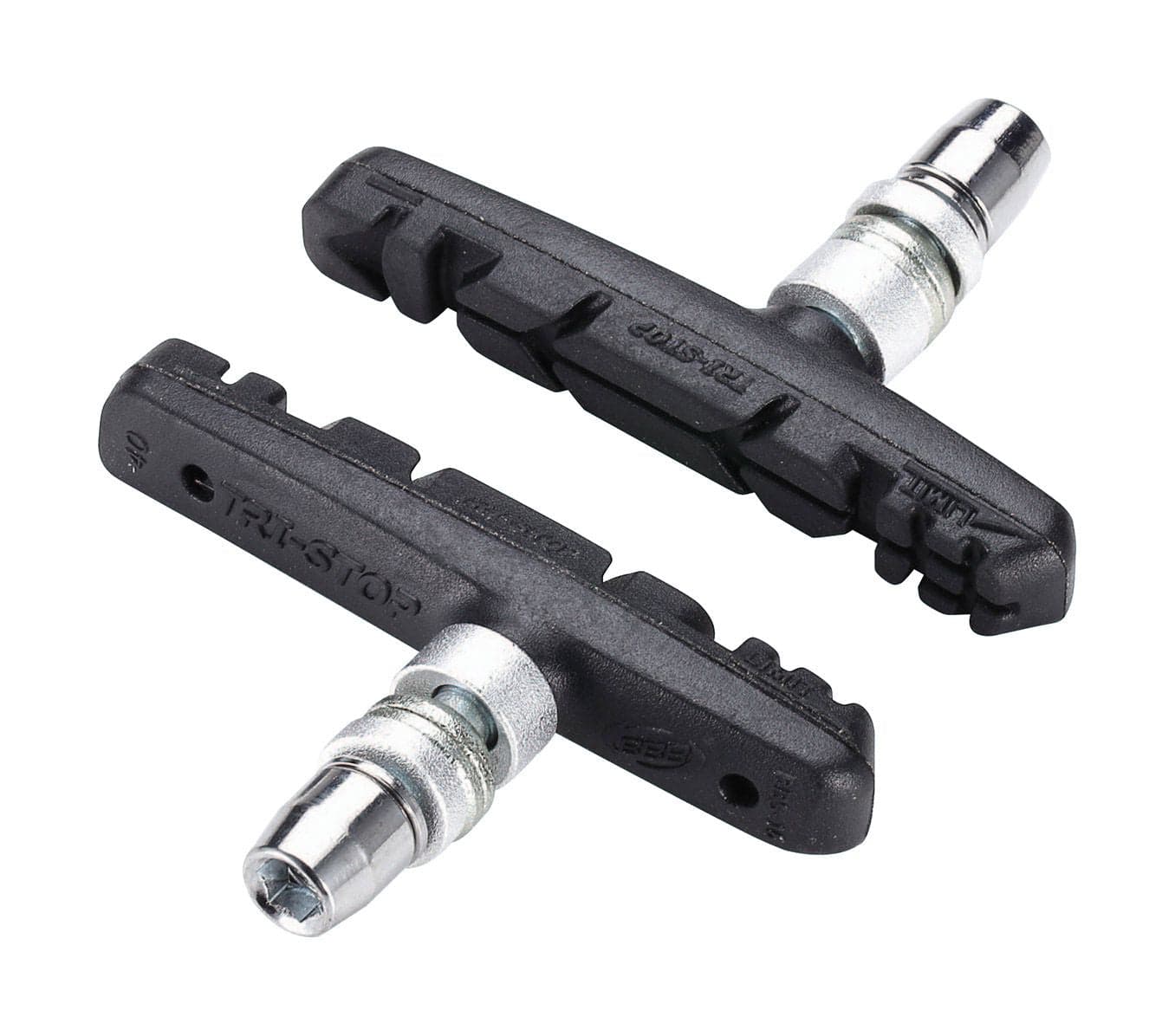 BBB BBS-16 TriStop Shimano V-brake pads in solid black, durable brake components for reliable cycling performance.