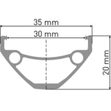 DT Swiss D 1900 26-inch front wheel with 30mm rim, 12x110mm axle, designed for dirt jump MTB riding, shown in profile view.