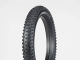 Bontrager Gnarwhal 27.5-inch fat bike tire in black, tubeless ready, studdable, designed for off-road cycling.
