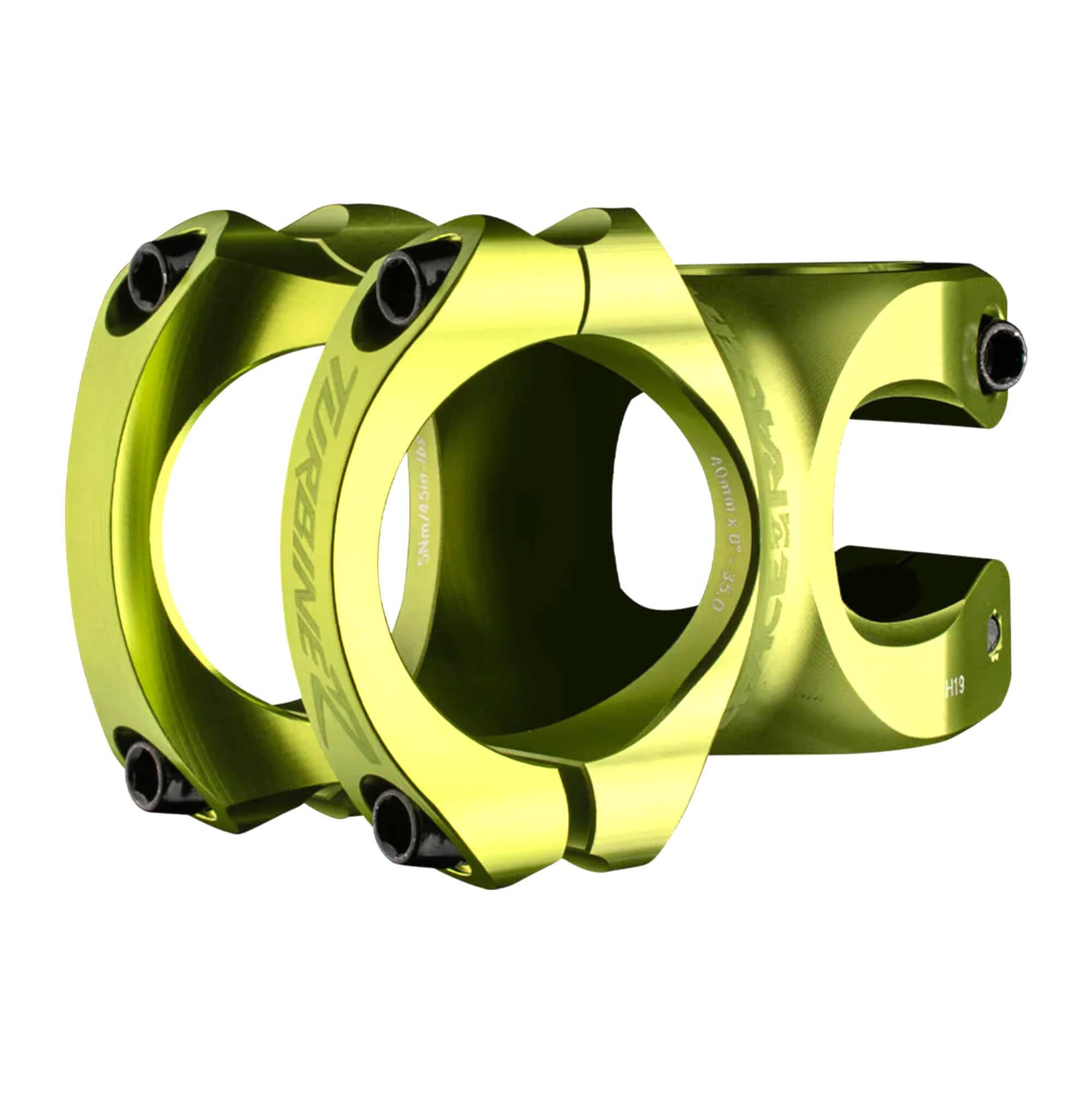Race Face Turbine R 35mm clamp stem for trail and enduro bikes, showcasing a durable, high-performance bike component.