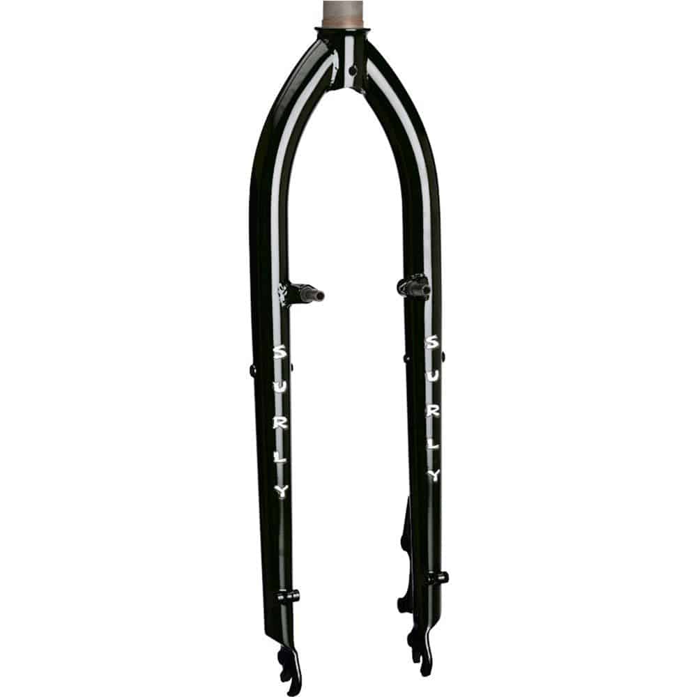 Surly Ogre 29-inch mountain bike disc fork with bottle mounts, compatible with 29" and 27.5" tires, durable bicycle component