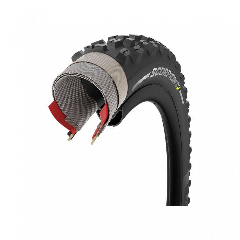 Pirelli Scorpion E-MTB M tyre with SmartGRIP Gravity compound, designed for trail and enduro mountain biking.