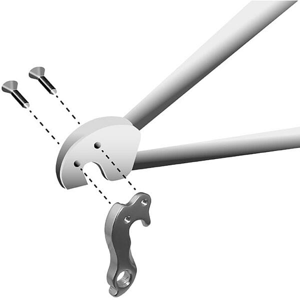 M Part gear hanger cube for bike frame protection and precise fit, showcasing durable component designed for bike maintenance.