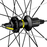 Mavic Ksyrium S QR rim brake road bike wheelset with quick release, featuring lightweight alloy rims and spokes for cycling performance