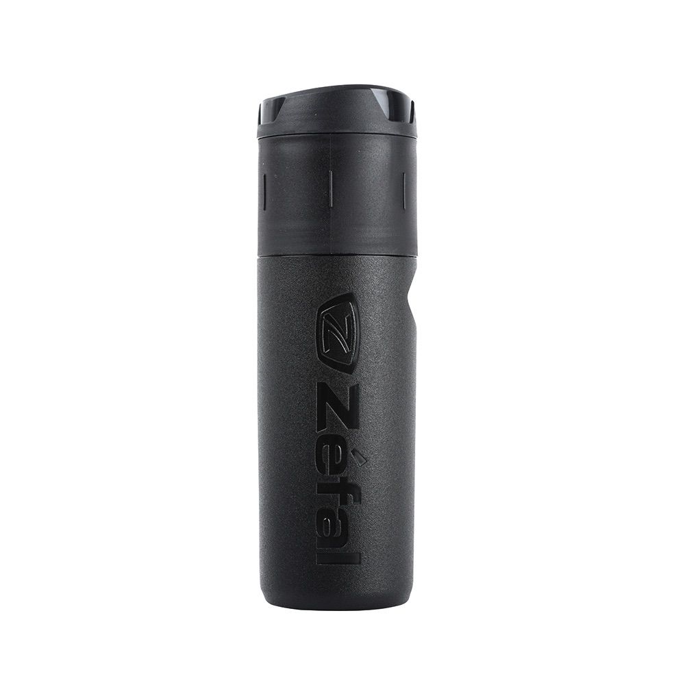 Zefal Z Box tool bottles for bikes, adjustable frame-mounted storage bottles in black with Zefal branding, showing the bottle design.