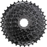 Shimano Acera CS-HG201 9-speed bicycle cassette with 11-34T gears on a bike component, designed for smooth shifting.