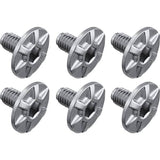 Shimano PD-R9100 cleat fixing bolts M5 x 8mm, pack of 6, genuine spare components for cycling pedal maintenance.