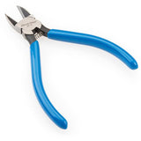 Park Tool ZP-5 flush cut pliers with rubber grips and sprung jaws, ideal for cutting zip ties in workshop settings.