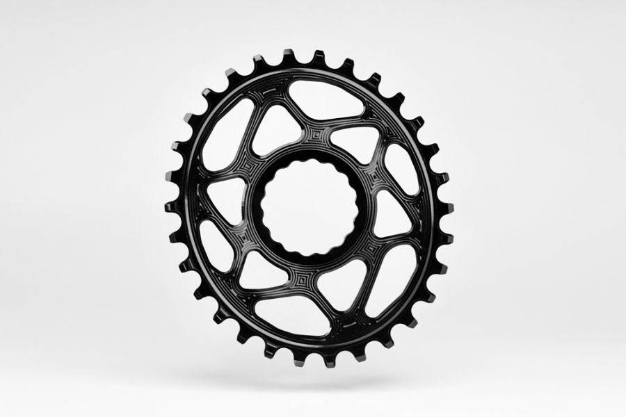 Absolute Black 36T MTB oval chainring for RaceFace Cinch direct mount, BOOST 148, black, with 3mm offset.