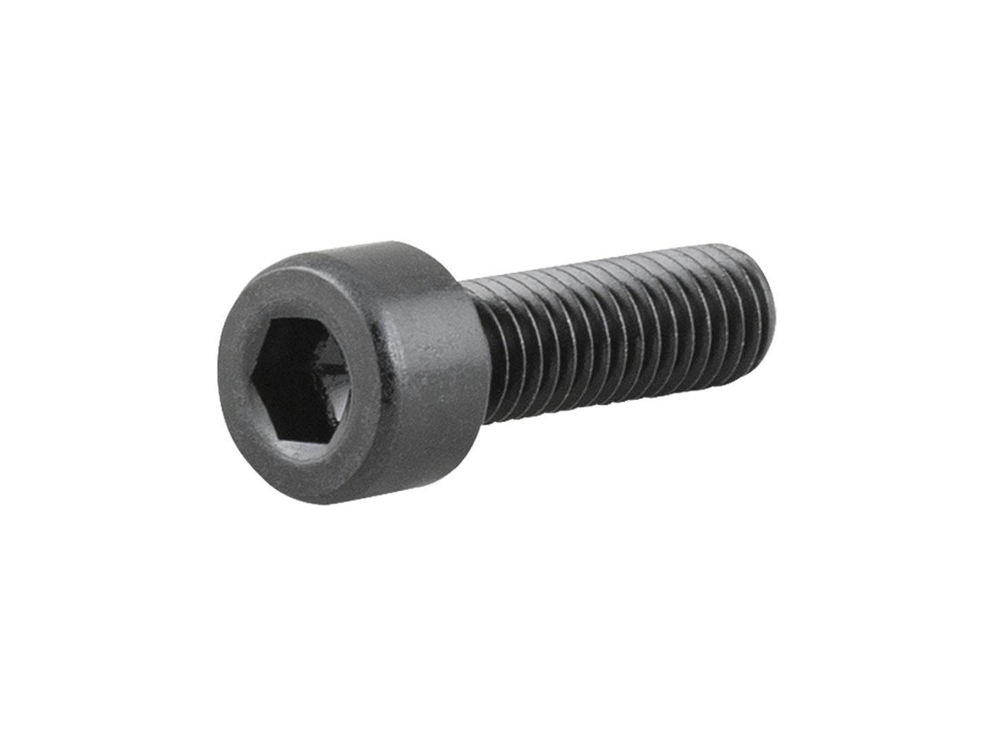 Black Trek Rail Carbon 29 bottle cage fastener M5 x 16mm mounted on bike component, designed for lightweight cycling setups.