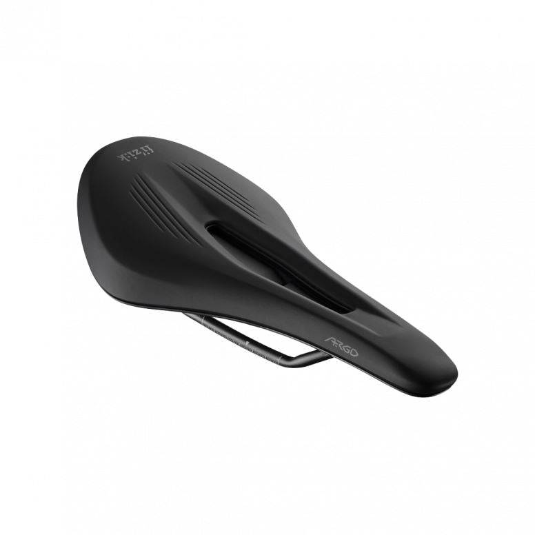 Fizik Vento Argo X3 off-road racing saddle with ergonomic cut-out and mud flap, designed for mountain biking components.