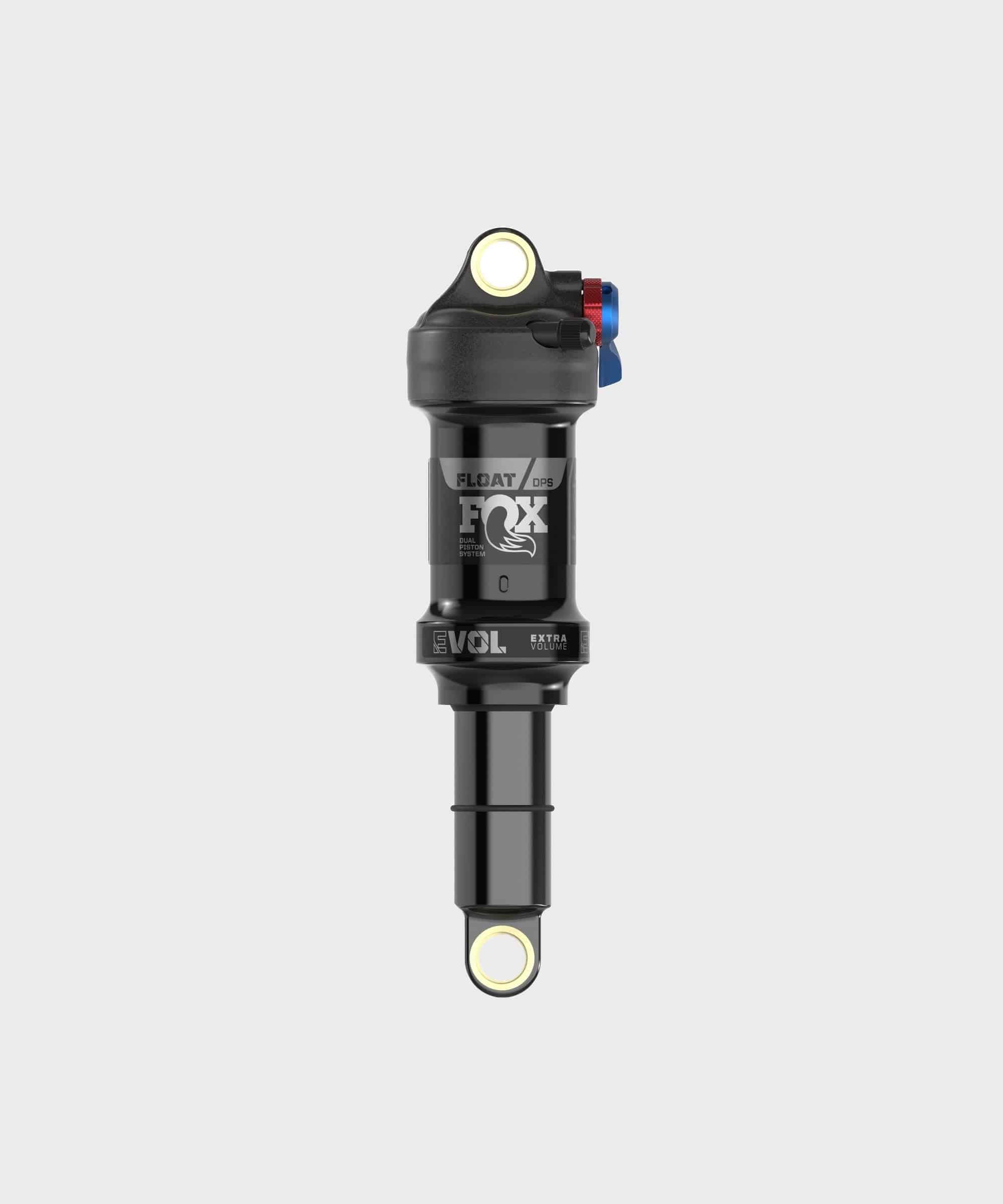 Fox Float DPS Performance rear suspension shock with EVOL Air and 3-Mode DPS system for mountain bikes.