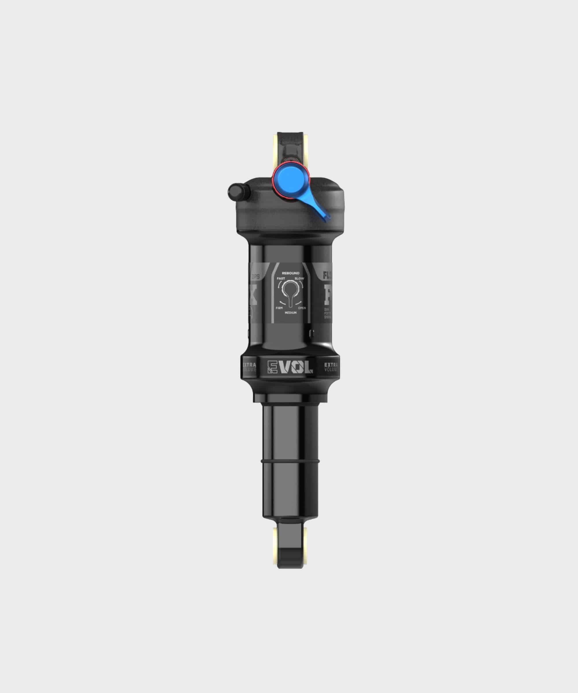 Fox Float DPS Performance rear suspension shock with EVOL Air and 3-Mode DPS system for mountain bikes.