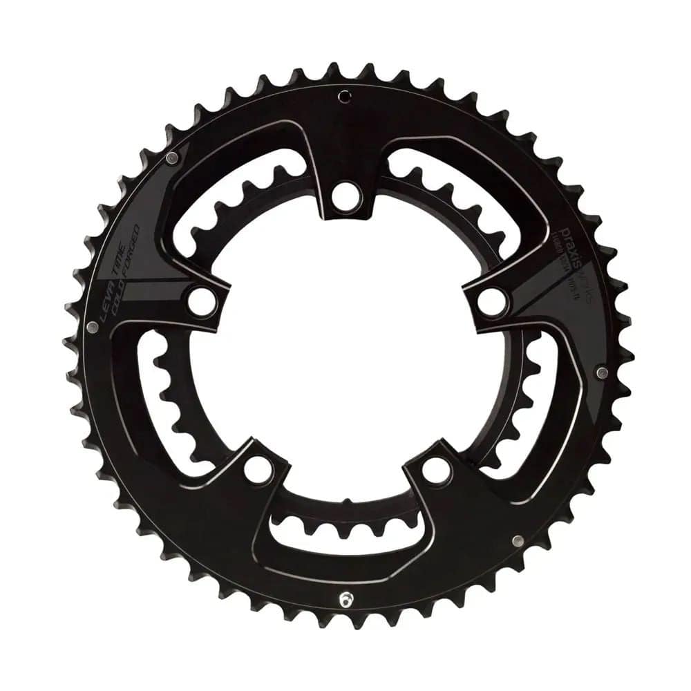 Praxis Works CR-110 BCD Buzz Rings 52/36 tooth compact road chainrings for 10/11/12-speed bike drivetrain components.