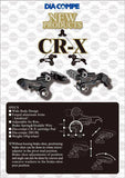 Dia-Compe CR-X cantilever brakes with adjustable forged aluminum arms and cartridge pads for bicycle braking components.