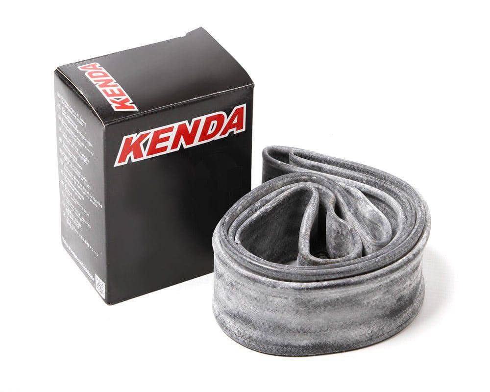 Kenda 29-inch bike inner tube with Presta valve, durable butyl rubber, suitable for mountain and road bikes, unboxed.