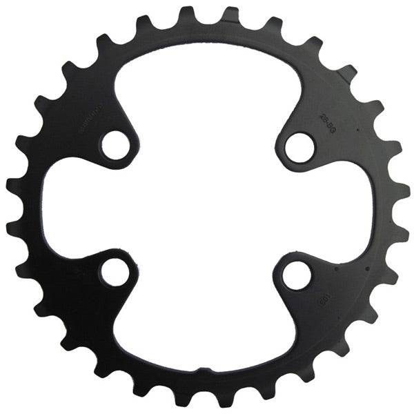 Shimano Deore FC-M6000-2 26T inner chainring for 10-speed cranksets, shown with teeth and mounting holes.